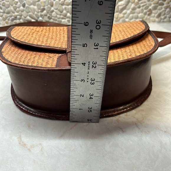 Handmade crossbody wicker and leather vintage purse UNIQUE HANDMADE - Picture 6 of 13